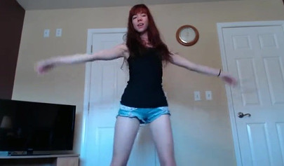 Slutty Russian amateur girl stripping on webcam