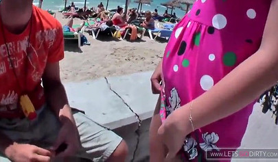 Guy picked up sexy blonde at the beach and fucked her hard