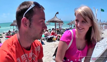 Guy picked up sexy blonde at the beach and fucked her hard