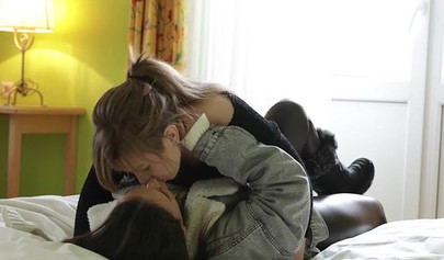 Cute college chicks trying lesbian sex for the first time