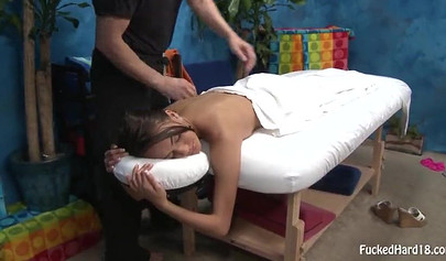 Skinny teen Janice Griffith gets fucked by a horny masseur