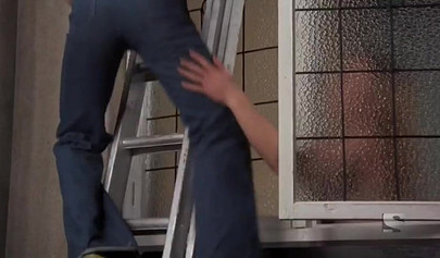 Window cleaner gets some hot pussies in vintage porn