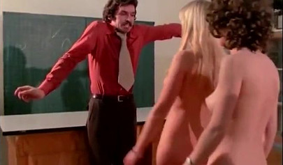 Vintage schoolgirl having a wild summer