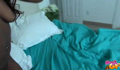 Ebony with big tits Lexi Rose is addicted to white knob