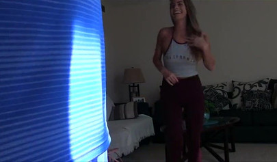 Brunette hoe Jill Kassidy tricked to strip and then fucked hard