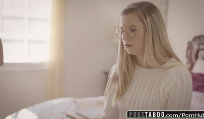 Horny slut Whitney Wright shares Lucas Frost's dick with her sister Carolina Sweets