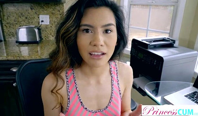 Romeo Price banging sweet Asian pussy with his hand on her mouth