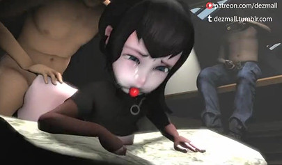 Tied animated bitch gets gangbanged in this hardcore action