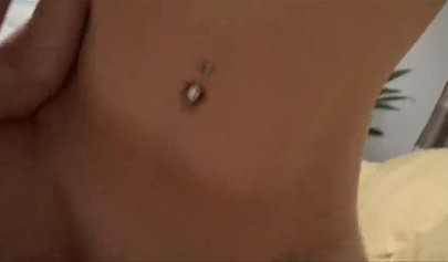 Alex Adams rubs his peen against Jade Amber's shaved pussy and then fucks her