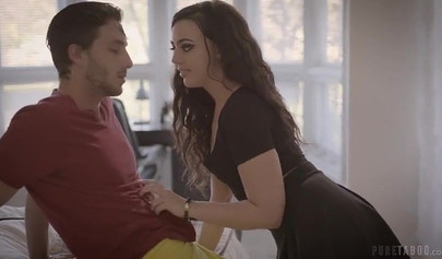 Brunette chick Whitney Wright and her blonde friend Carolina Sweets take Lucas Frost's cock