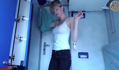 Blonde babe with big tits sticks dildo in this lovely masturbation action