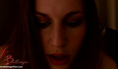 Slutty MILF Xev Bellringer releases her big tits from laced bra