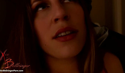 Slutty MILF Xev Bellringer releases her big tits from laced bra