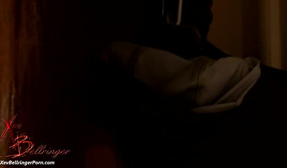 Slutty MILF Xev Bellringer releases her big tits from laced bra