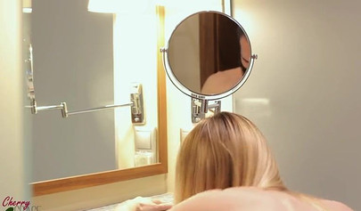 Intensive sex after a hot shower with sexy brunette teen