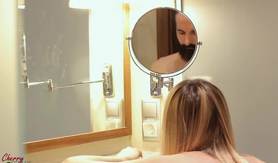 Intensive sex after a hot shower with sexy brunette teen