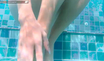 Amateur Russian teen Codefuck masturbates and rubs her pussy in swimming pool