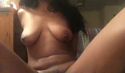 Brunette teen ebony fondles and rubs her slimy pussy