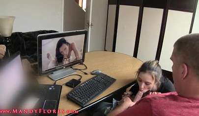 Brunette Mandy Flores satisfy her horny boss after lovely pussy licking