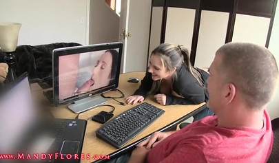 Brunette Mandy Flores satisfy her horny boss after lovely pussy licking