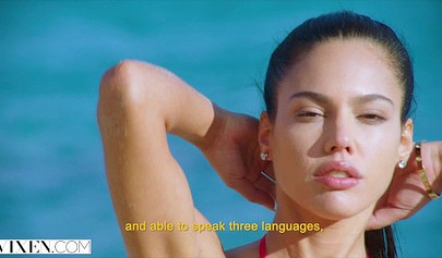 Petite and beatiful Latina Apolonia Lapiedra fucks under the blue sky