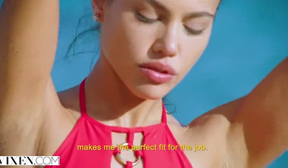 Petite and beatiful Latina Apolonia Lapiedra fucks under the blue sky