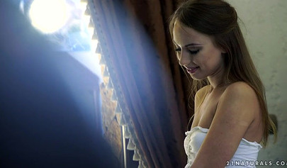 This brunette teen Kira Thorn can be pleasured only in doggy style