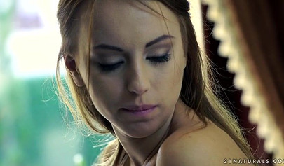 This brunette teen Kira Thorn can be pleasured only in doggy style