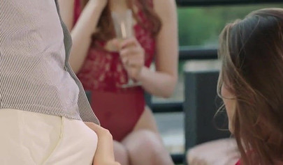 Pretties teens with small tits Alyssa Flames and Tori Black pleasure one hot dude