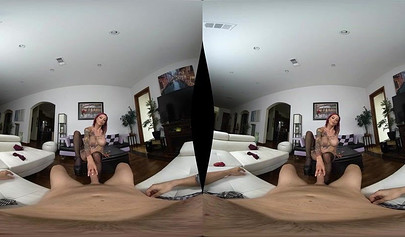 Busty pornstar Anna Bell Peaks works her pussy in this POV sex