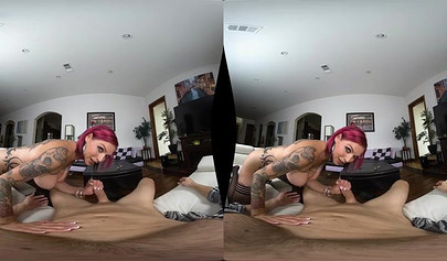 Busty pornstar Anna Bell Peaks works her pussy in this POV sex