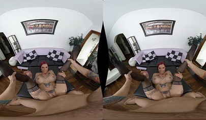 Busty pornstar Anna Bell Peaks works her pussy in this POV sex