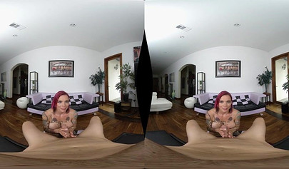 Busty pornstar Anna Bell Peaks works her pussy in this POV sex