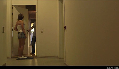 Nerdy busty redhead getting amazing anal sex with her neighbor