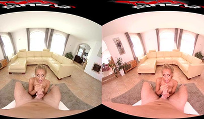 Blonde big eyed teen takes several cock to satisfy her sex addiction