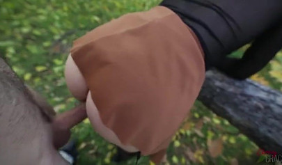 Autumn is perfect time for fucking and sucking outdoors