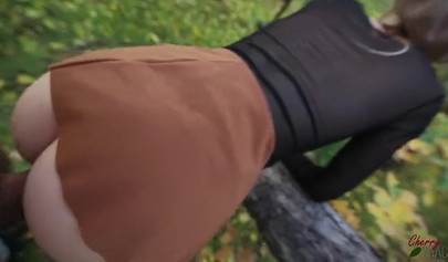 Autumn is perfect time for fucking and sucking outdoors