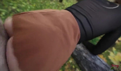 Autumn is perfect time for fucking and sucking outdoors