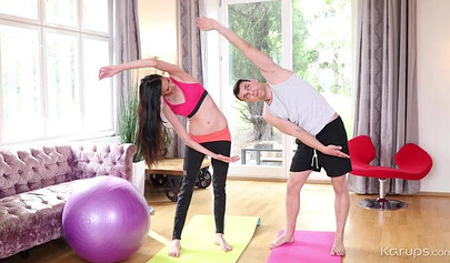 Kinky and petite Ashley Ocean gets hardcore sex on yoga ball