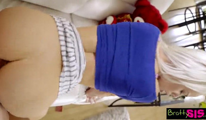 Kinky Van Wylde fucking his petite blonde sister Elsa Jean