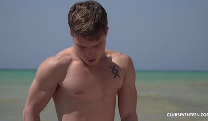 Teen couple enjoy hardcore intercourse on the beach