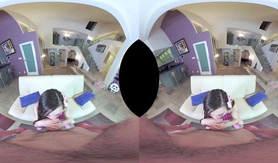 Brunette chick destroyed by a horny dude with big cock