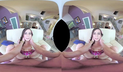 Brunette chick destroyed by a horny dude with big cock