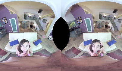 Brunette chick destroyed by a horny dude with big cock