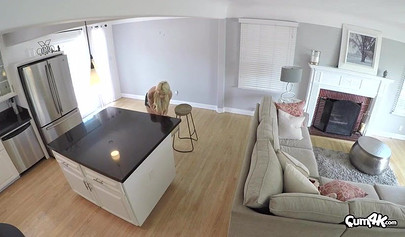 Beautiful blonde chick Elsa Jean rides man pole like there is no tomorrow