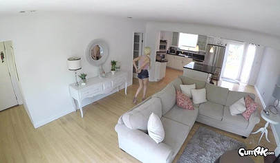 Beautiful blonde chick Elsa Jean rides man pole like there is no tomorrow