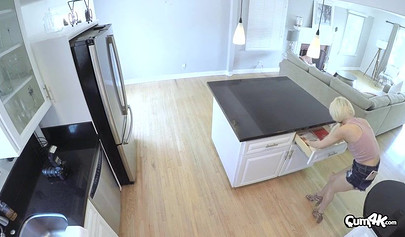 Beautiful blonde chick Elsa Jean rides man pole like there is no tomorrow