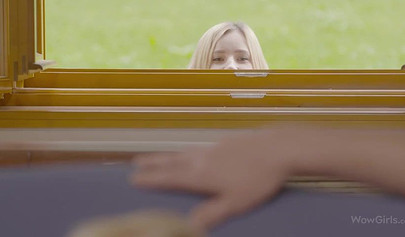 Two blondies share this lucky dude's hard knob