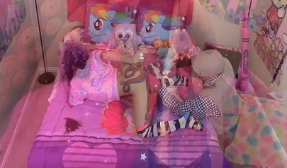 Petite Daizha Morgann fucked doggy style after nasty masturbation