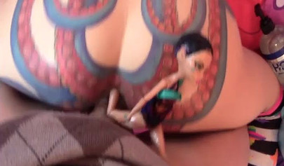 Petite Daizha Morgann fucked doggy style after nasty masturbation